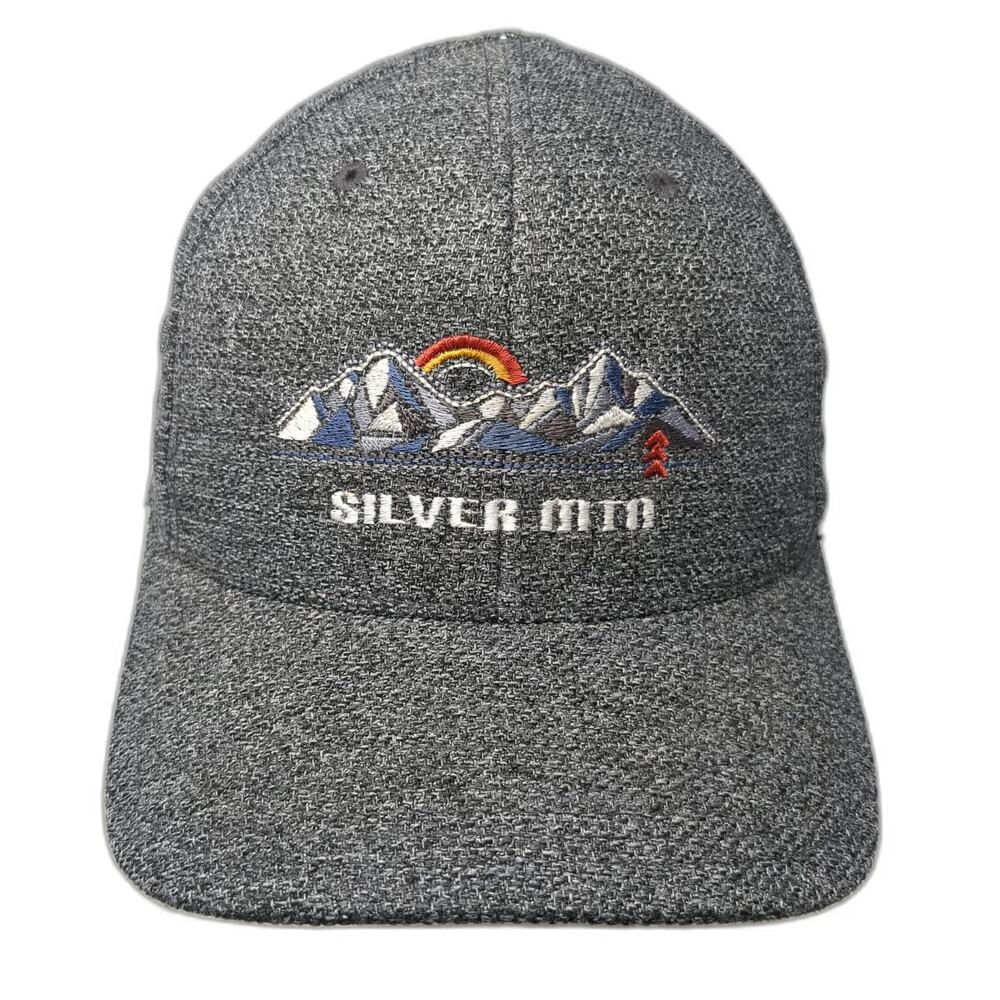 Flexfit Baseball Cap Gray M Silver Mtn Mountain Graphic Embroidered Hat